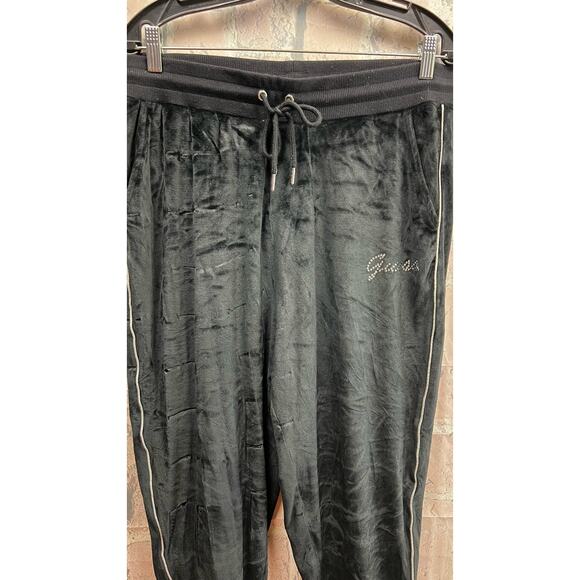 Guess Deck Velour Woman Jogger Black Size XL NWT $49 - Picture 7 of 11
